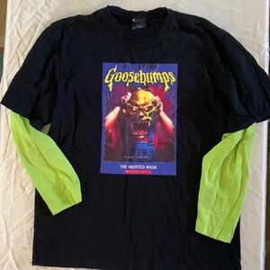 Dumbgood Goosebumps The Haunted Mask black and green long sleeve t-shirt